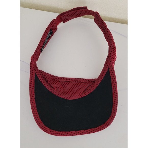 BARCARDI Bat Logo Visor Cap ~ Maroon Red ~ Adjustable Rum Mixed Drinks Cocktails - Picture 4 of 4